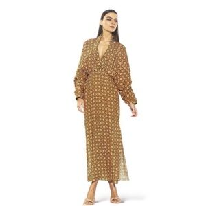 Alexia Admor orange, green, and Black Long Sleeve Dress